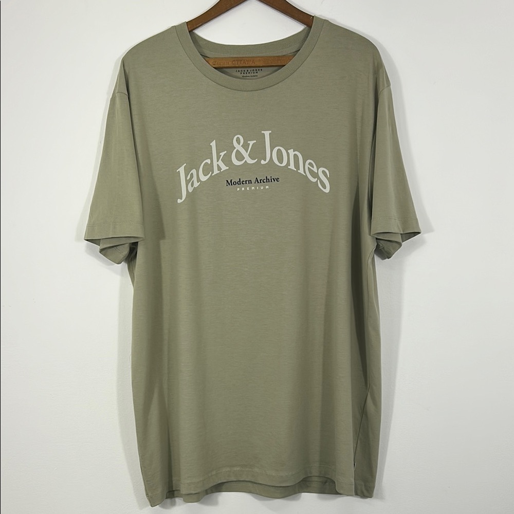 Jack & Jones XXL Pima Cotton Green Short Sleeve Tee T-Shirt Casual Comfort Big